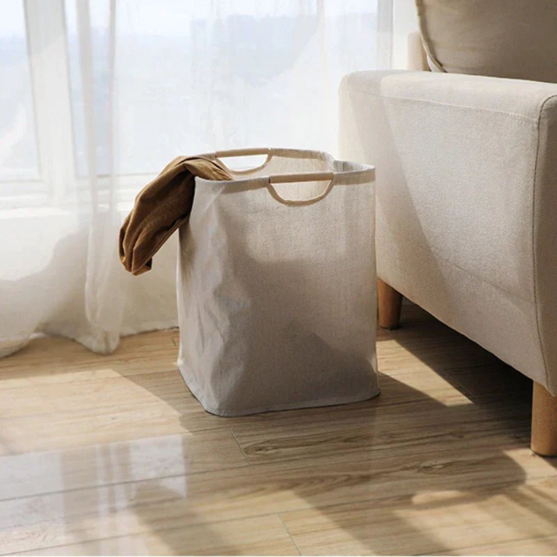 Lisslune | LuxeFold Hamper – Elegant Cotton-Linen Laundry Organizer