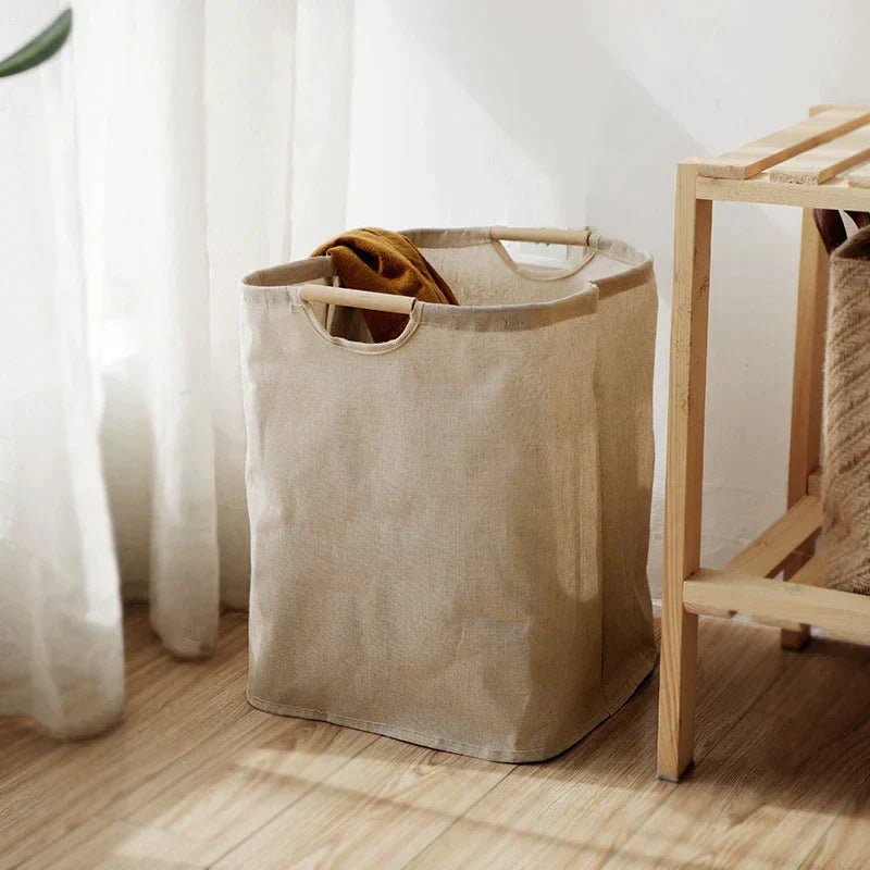 Lisslune | LuxeFold Hamper – Elegant Cotton-Linen Laundry Organizer