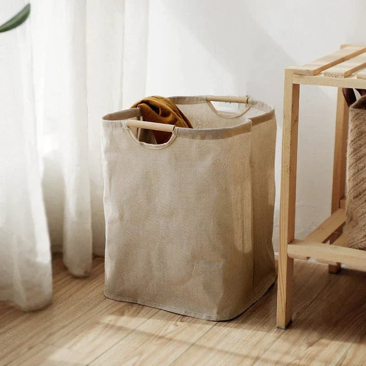 Lisslune | LuxeFold Hamper – Elegant Cotton-Linen Laundry Organizer