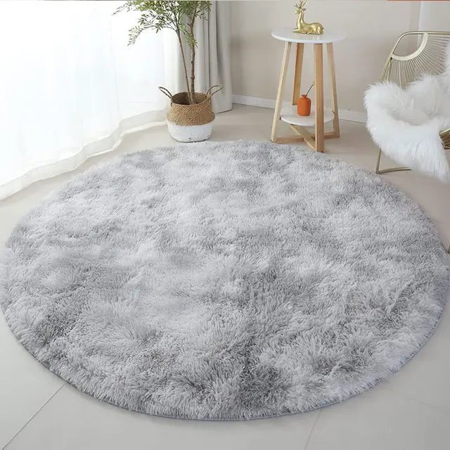Lisslune | Velvéri Luxe FluffyMat Rug | Ultra-soft round plush rug for cozy home and bedroom décor