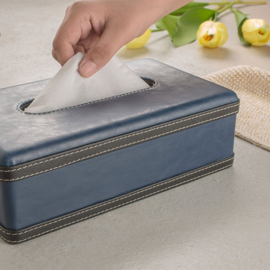 Lisslune | LuxeTiera Leather Tissue Box Holder | Elegant handcrafted leatherite organizer for home, office, and car