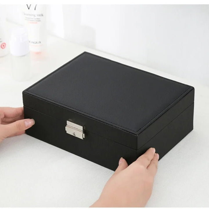 Lisslune | LuxeWood – Elegant Wooden Jewelry Box with PU Leather