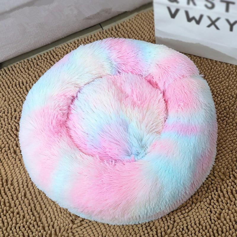 Lisslune | Plush Donut Calming Bed for Dogs and Cats - Cozy Comfort Hideaway