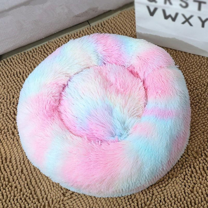 Lisslune | Plush Donut Calming Bed for Dogs and Cats - Cozy Comfort Hideaway