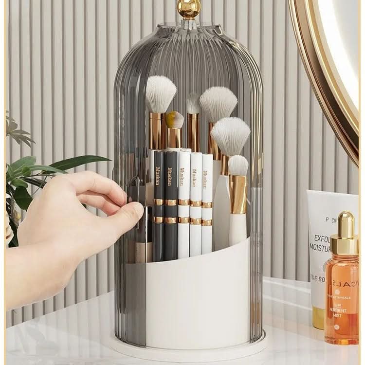 Lisslune | 360° Rotating Makeup Brush Organizer with Lid