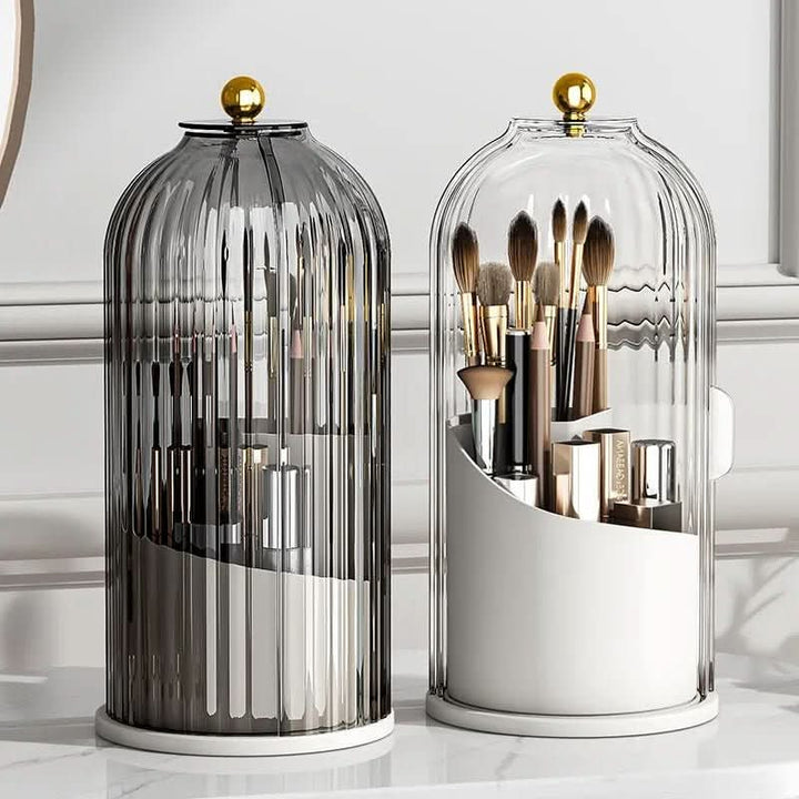 Lisslune | 360° Rotating Makeup Brush Organizer with Lid