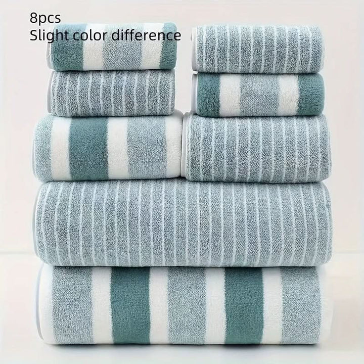 Lisslune | 8-Piece Coral Fleece Towel Set – Ultra-Soft & Quick-Drying
