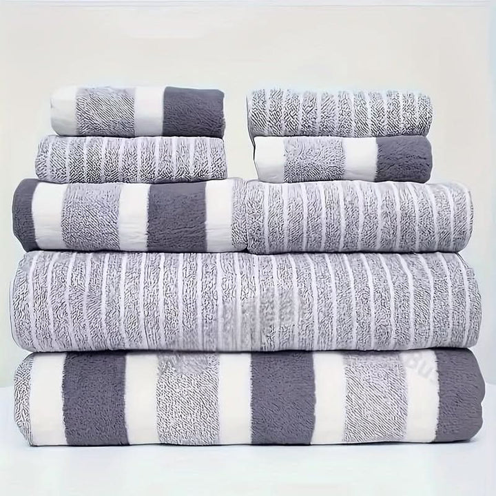 Lisslune | 8-Piece Coral Fleece Towel Set – Ultra-Soft & Quick-Drying