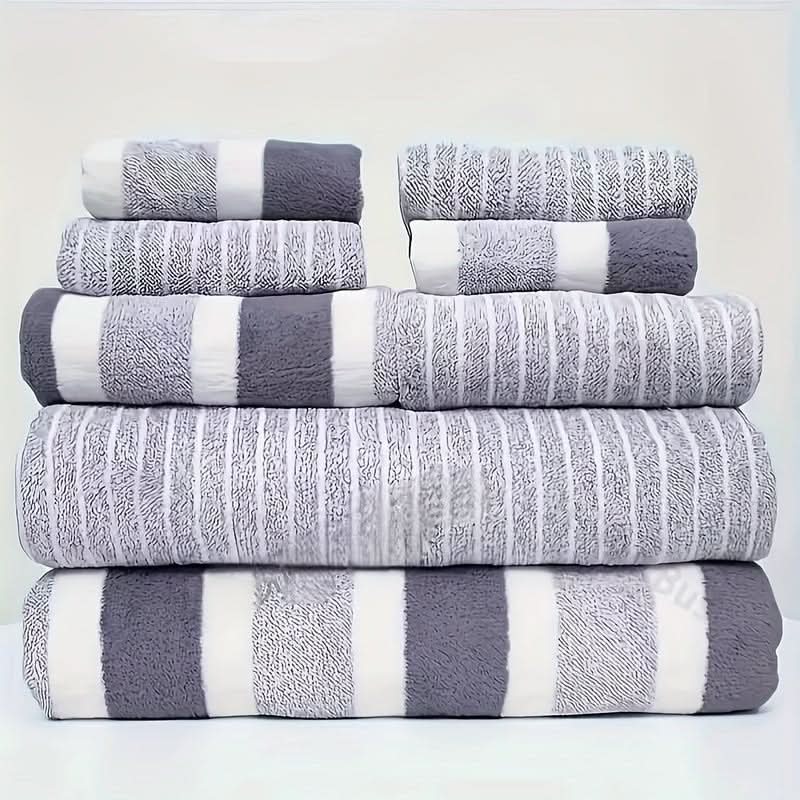 Lisslune | 8-Piece Coral Fleece Towel Set – Ultra-Soft & Quick-Drying