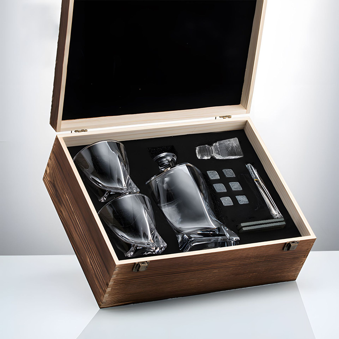 Lisslune | Luxury Crystal Whiskey Carafe and Glass Set - WhiskeyWave