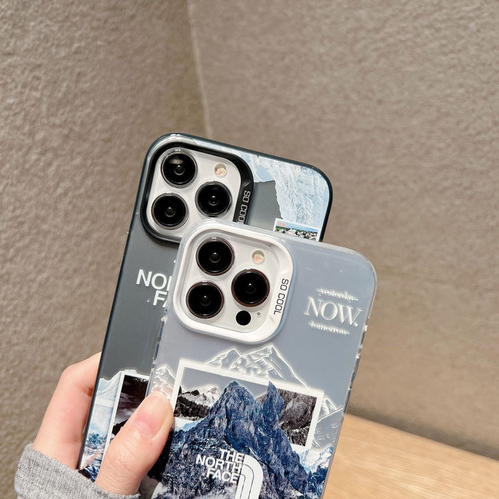 Lisslune | Galvanic Letters Snow Mountain Phone Case For iPhone