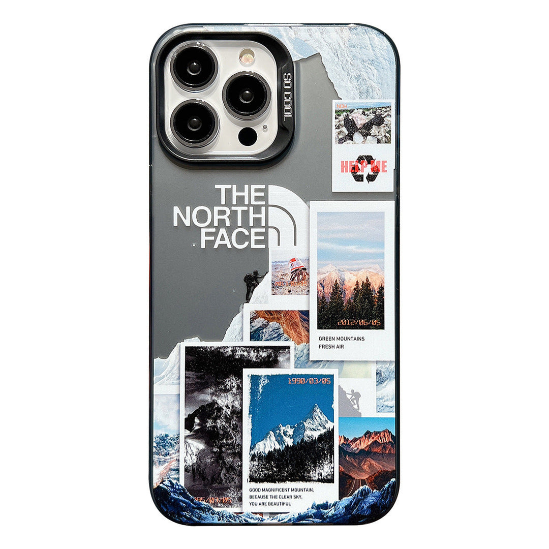 Lisslune | Galvanic Letters Snow Mountain Phone Case For iPhone