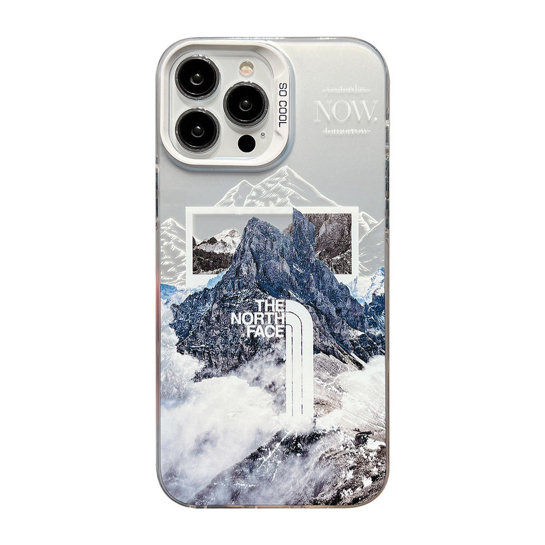Lisslune | Galvanic Letters Snow Mountain Phone Case For iPhone