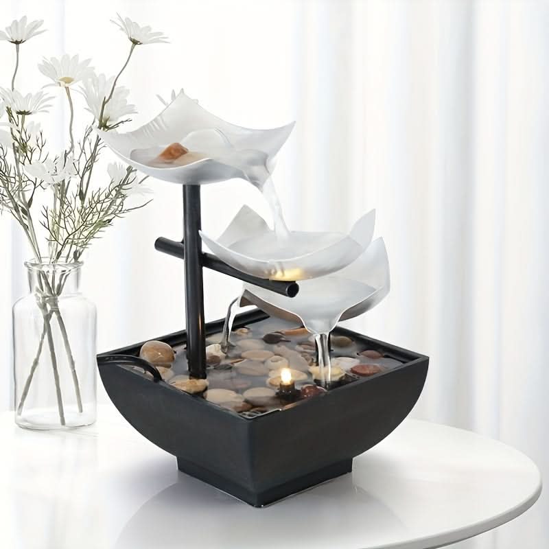 Lisslune | Glow LED Leaf Fountain – Modern Indoor Water Feature
