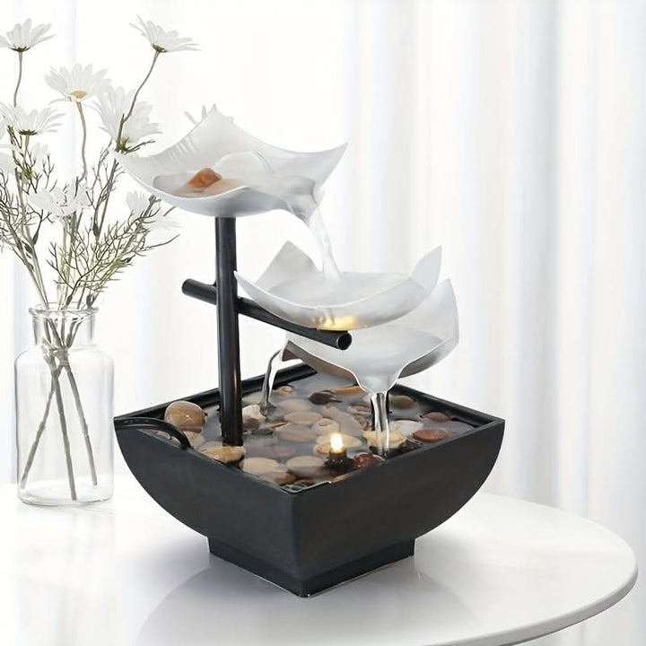 Lisslune | Glow LED Leaf Fountain – Modern Indoor Water Feature