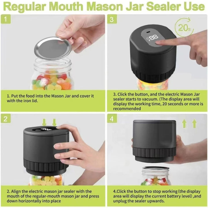Lisslune | Electric Mason Jar Vacuum Sealer Kit
