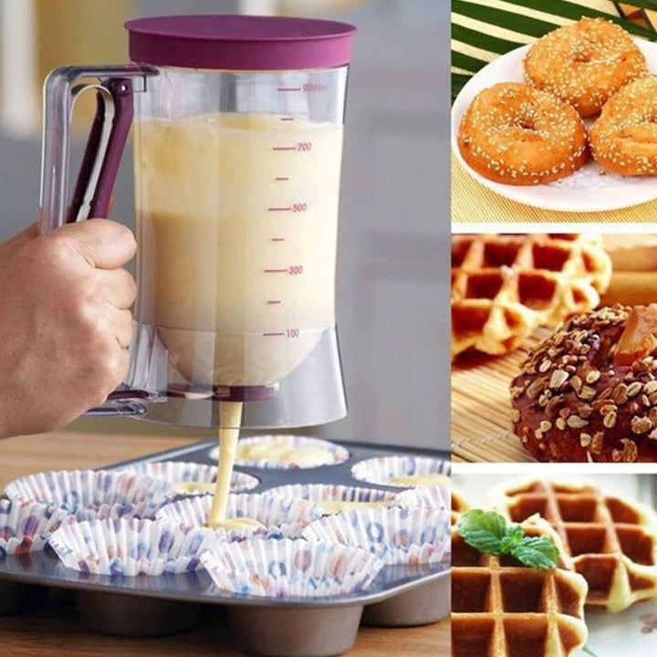 Lisslune | Dough dispenser with measuring scale and spout for muffins and cakes