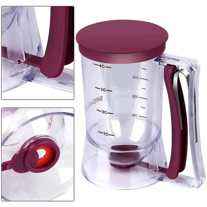 Lisslune | Dough dispenser with measuring scale and spout for muffins and cakes