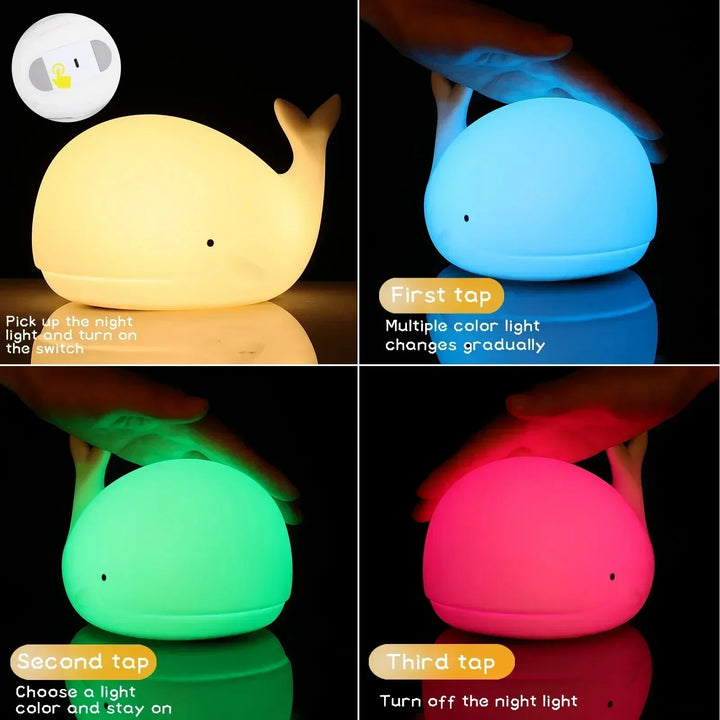 Lisslune | Magically Illuminated Whale Night Lamp – Luma | Soft Light for Children