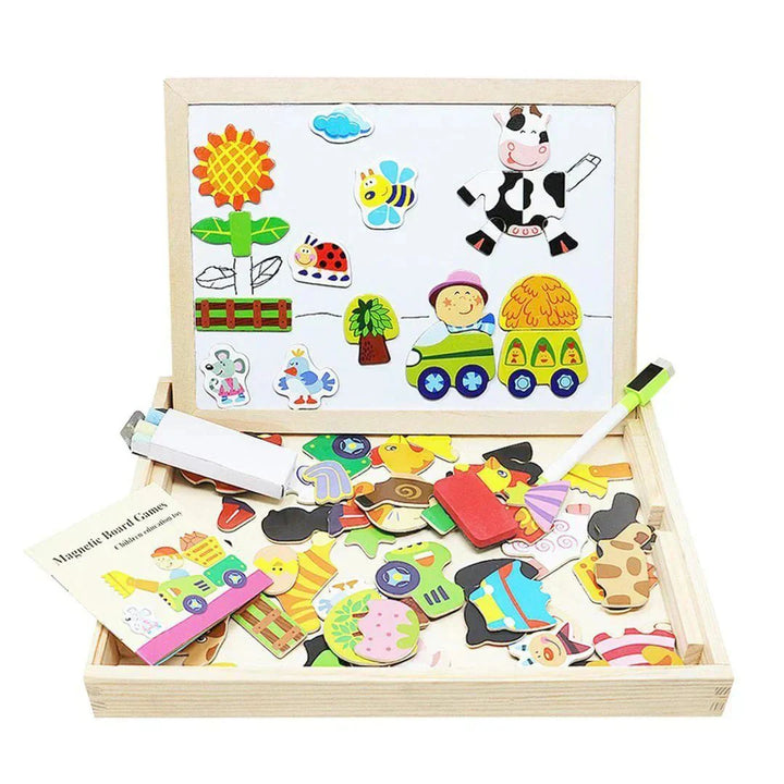 Lisslune | Magnidraw Duo – Double-Sided Magnetic and Chalk Drawing Board for Kids – Creative Learning and Play