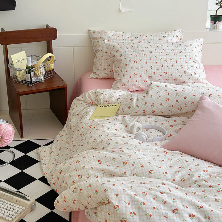 Rynx Sweet Cherry Check Bedding Set