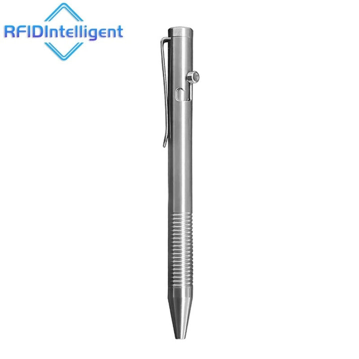 Lisslune | Stonewashed Titanium Bolt Action Pen – Durable Metal Mechanical Writing Pen