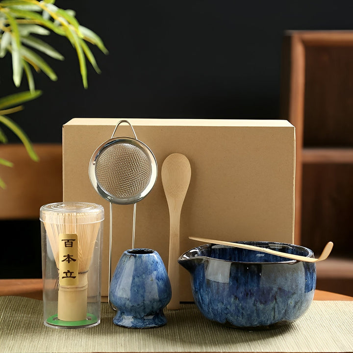 Lisslune | Traditional Matcha Tea Set – 6-Piece Authentic Japanese Matcha Kit – Premium Bamboo & Ceramic