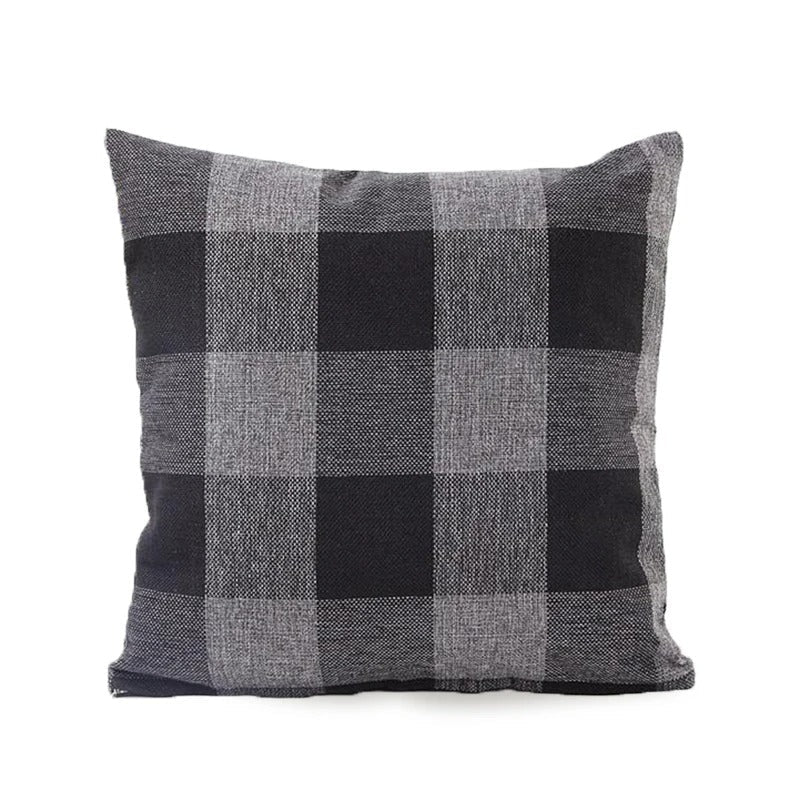 Lisslune | Cozy Checked Cushion Cover in Country Style – Autumn Plaid (1+1 FREE)