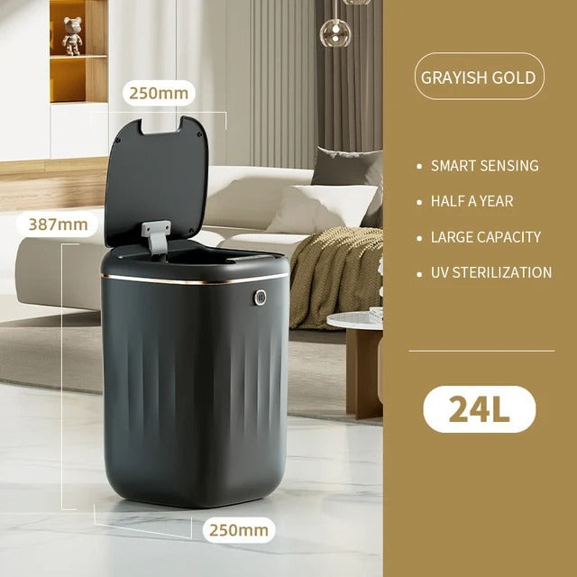 Lisslune | Smart Sensor Trash Bin with UV Light – Automatic Touchless Wastebasket with Lid & Odor Control for Kitchen, Bathroom & Home Hygiene
