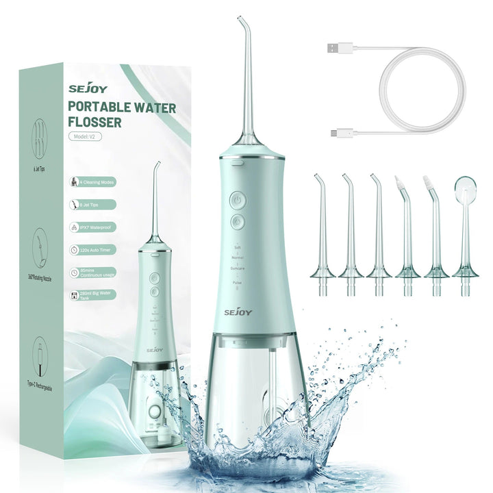 Lisslune | Dental Water Flosser | Rechargeable with 4 Modes & Interchangeable Nozzles for Deep Cleaning and Gum Health
