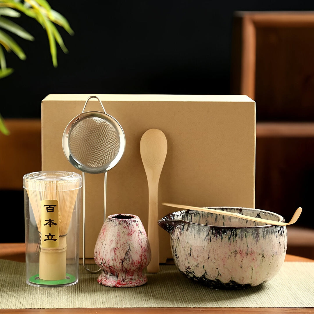 Lisslune | Traditional Matcha Tea Set – 6-Piece Authentic Japanese Matcha Kit – Premium Bamboo & Ceramic