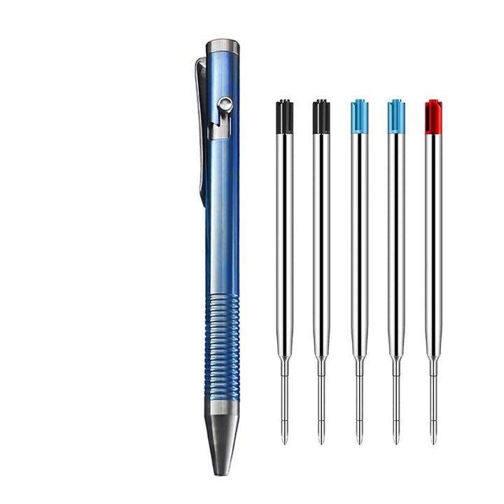 Lisslune | Stonewashed Titanium Bolt Action Pen – Durable Metal Mechanical Writing Pen