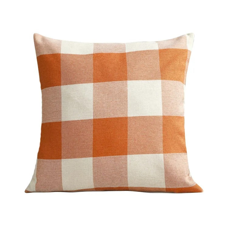 Lisslune | Cozy Checked Cushion Cover in Country Style – Autumn Plaid (1+1 FREE)