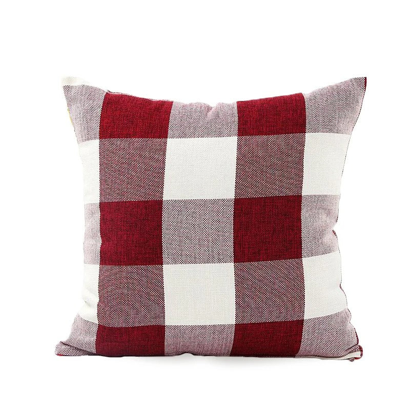 Lisslune | Cozy Checked Cushion Cover in Country Style – Autumn Plaid (1+1 FREE)