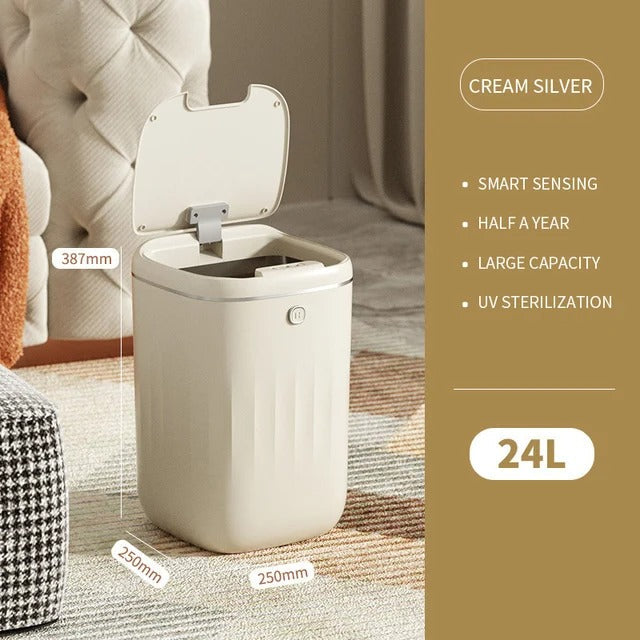 Lisslune | Smart Sensor Trash Bin with UV Light – Automatic Touchless Wastebasket with Lid & Odor Control for Kitchen, Bathroom & Home Hygiene