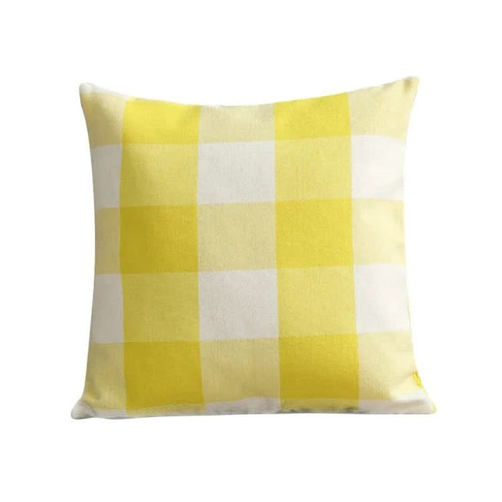 Lisslune | Checked Plaid Pillowcase 45x45 cm Cotton Blend Cushion Cover