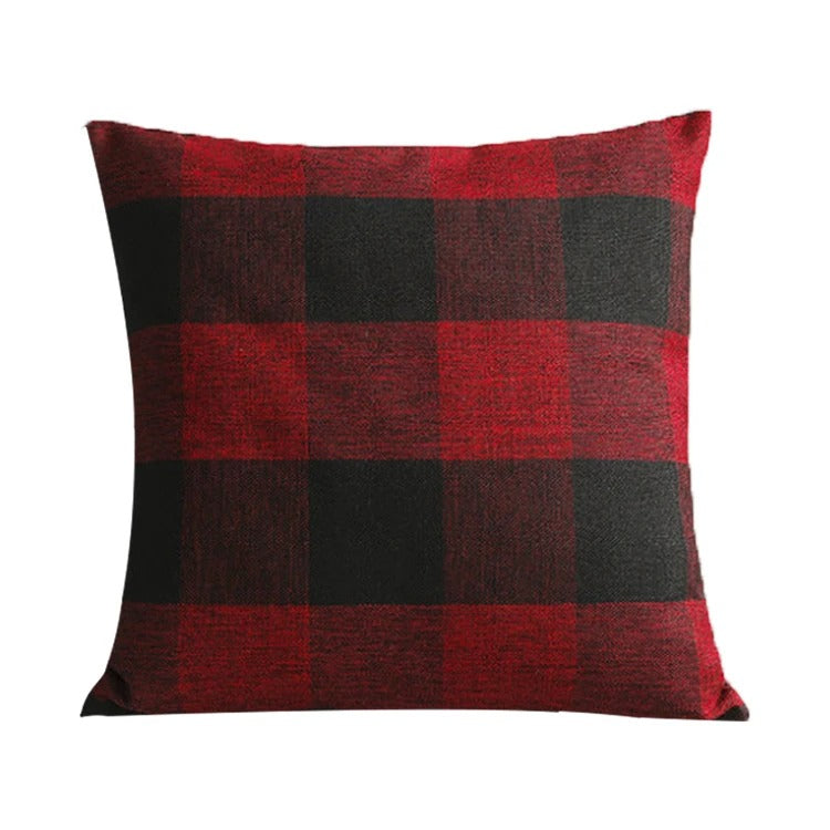 Lisslune | Cozy Checked Cushion Cover in Country Style – Autumn Plaid (1+1 FREE)