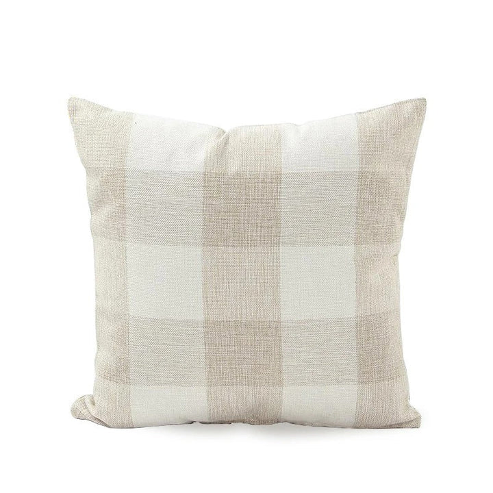 Lisslune | Cozy Checked Cushion Cover in Country Style – Autumn Plaid (1+1 FREE)