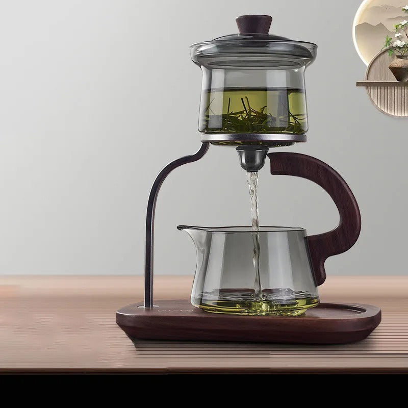 Lisslune | Walnut Signature One-Key Glass Tea Set