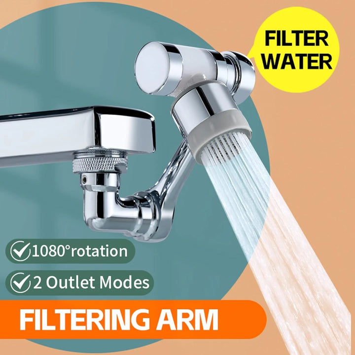 Lisslune | Filtered Faucet Extender | 1080° Rotation, Dual Flow Modes & Built-In Filter for Cleaner Drinking Water