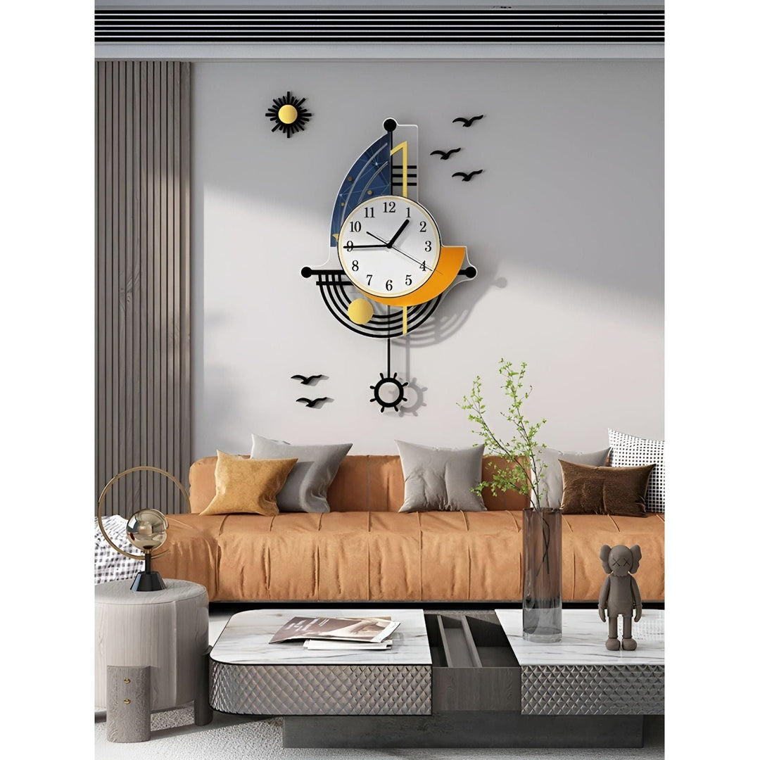 Lisslune | CoastalTime – Nautical wall clock with sailing yacht design for coastal flair