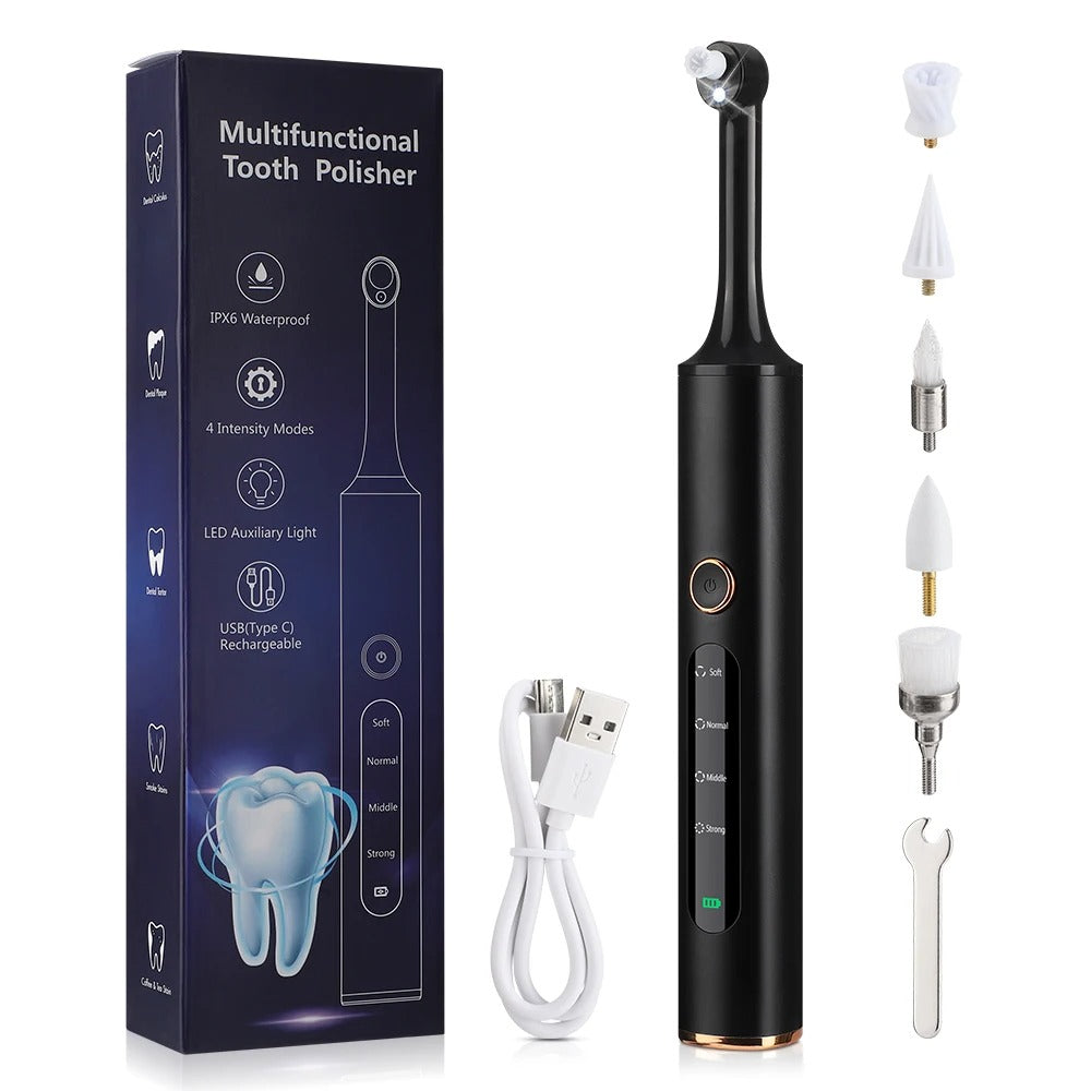 Lisslune | 5-in-1 Wireless Teeth Polisher & Tartar Remover | Cordless, Adjustable Speed & Ideal for At-Home Oral Care