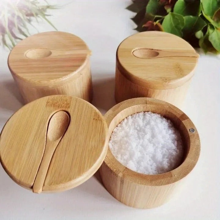 Lisslune | KruidenKompakt – Bamboo spice jar with spoon and magnetic lid