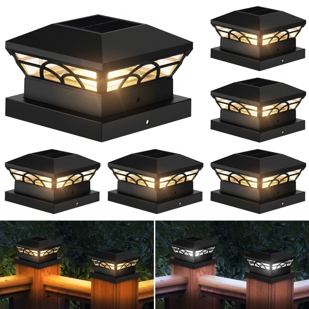 Lisslune | Peake Solar Post Cap Light - Durable Outdoor Solar Post Lights for Fence Posts