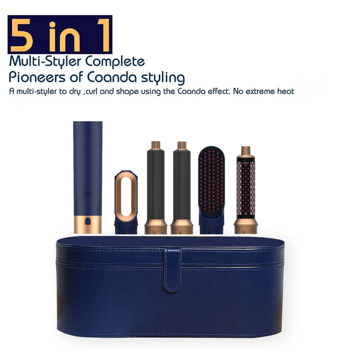 Lisslune | Glossify 5-in-1 Hair Styler | 1000W Hot Air Brush with Ionic Technology
