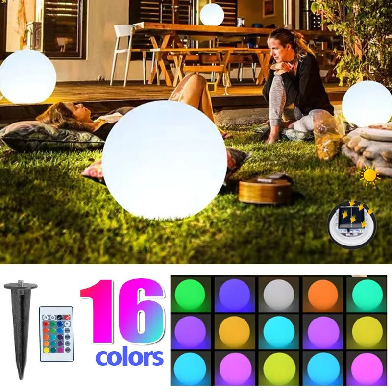 Lisslune | Solar Powered Mood Light Sphere - ShapeLights Rechargeable Ball Light for Outdoors