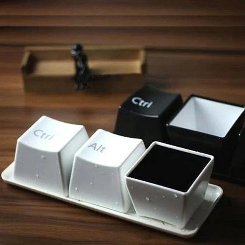 Lisslune | 3pcs/Set Ctrl ALT DEL Keyboard  Tea Cup Container