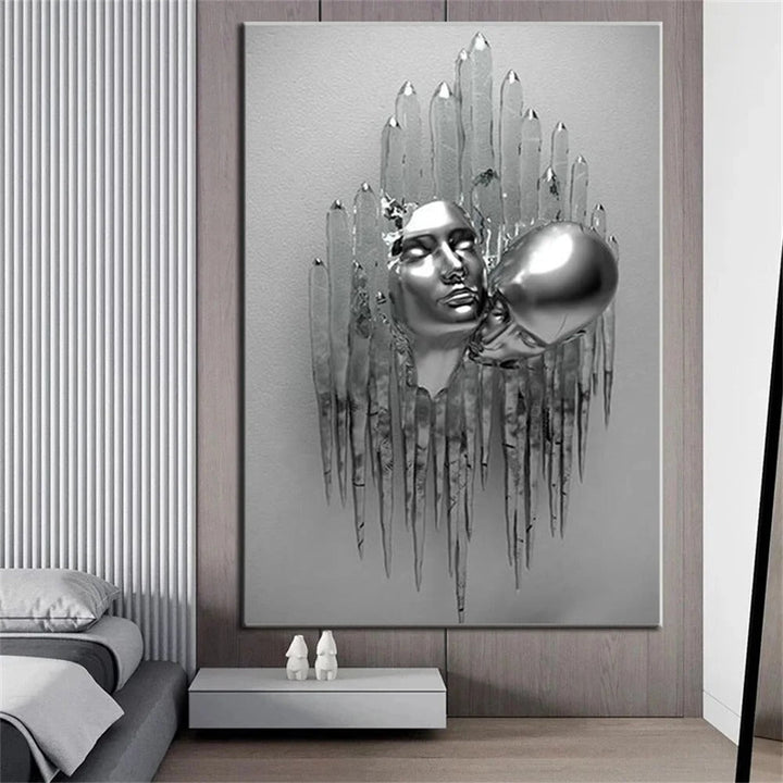 Lisslune | CANVASTAAL | Stylish Wall Decoration | Unique Metallic Posters | Artwork Wall Canvas