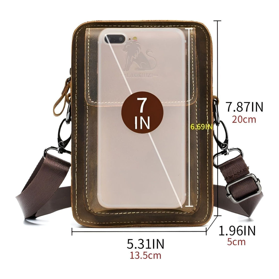 Lisslune | Vidal Bag – Functional Leather Waist Bag for Men with Adjustable Strap and Multi-Pocket Design
