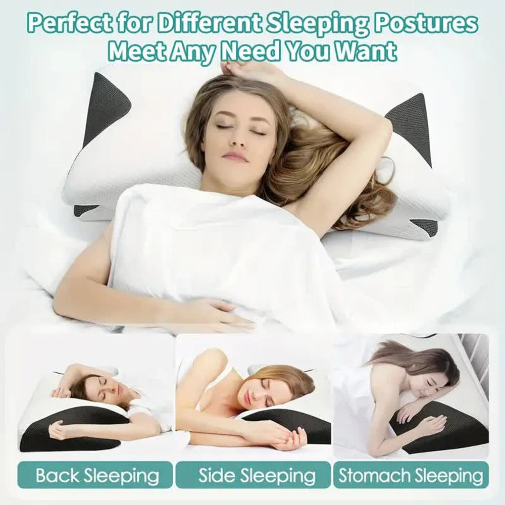 Lisslune | Butterfly Neck Support Memory Pillow | Ergonomic, Hypoallergenic & Ideal for All Sleep Positions